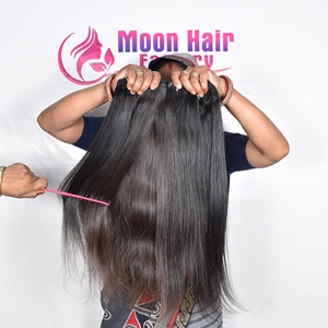 Vente en gros de cheveux humains indiens naturels à fermeture droite à cuticule alignée de haute qualité Extension de cheveux humains à tissage noir de couleur naturelle à vendre - Product Image 4