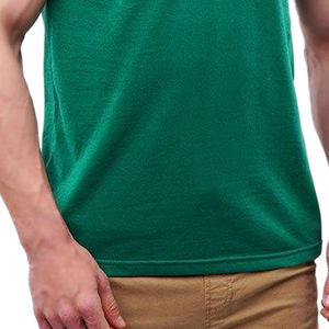 เสื้อยืดคอวีแขนครึ่งแขนสำหรับผู้ชายใส่สบายน้ำหนักเบาปรับแต่งได้กระชับกล้ามเนื้อสำหรับเด็กผู้ชายลายพื้น - Product Image 6