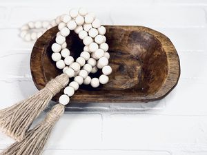 Petit bol décoratif en bois vintage, sculpté à la main, style ferme, pour la maison ou le bureau - Product Image 2