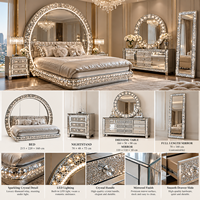 Lit Miroir Diamant Moderne pour Chambre ou Hôtel Mobilier de Luxe pour Villa