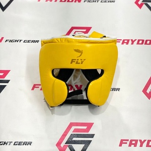 Nouveau design Équipement d'entraînement de boxe jaune, protège-tête réglable à lacets, logo personnalisé OEM ODM, pour Kickboxing, Sparring, MMA - Product Image 1