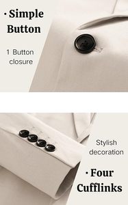 Traje de Negocios de 2 Piezas para Hombre Personalizado, Conjunto Ligero de Tela de Estambre Teñida en Prenda para Boda de Verano, Playa, Baile de Graduación y Vacaciones - Product Image 5