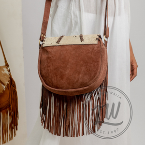LW Women's Vintage Style Shoulder Sling Bag Handcrafted Leather School Bag Cotton Zipper New Fashion Trending Spring/Summer - Product Image 4