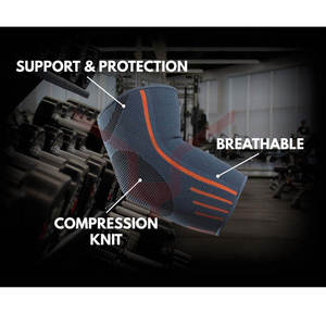 2021 Unisex cuero de vaca compresión codo manga tamaño personalizable Venta caliente Etiqueta Privada deporte codo Brace - Product Image 4