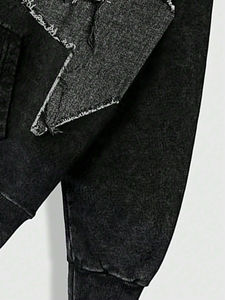 Fabricant personnalisé Sweat à capuche en coton mélangé à tissu lourd surdimensionné avec broderie épaisse en molleton de coton - Product Image 3