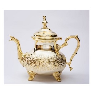 Théière abordable Dallah en métal plaqué cuivre vente chaude vaisselle de Table de taille personnalisée cafetière en métal fantaisie - Product Image 2