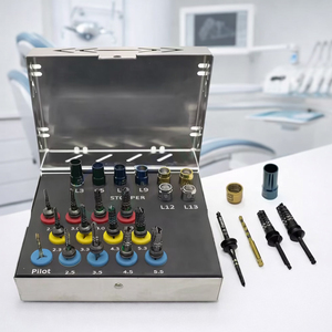 21Pcs Electricity-<b>Powered</b> Dental Implant <b>Drill</b> System Stoppers Osseodensification Burs Kit Stainless Steel Black Surgical - Product Image 1