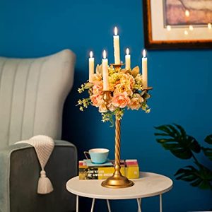 Latest Design Gold Plated Metal 5 Arms Tall <b>Candelabra</b> for Wedding and Christmas Tabletop Decoration Centerpiece - Product Image 2
