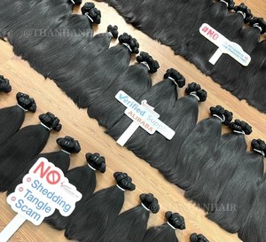 Vente flash : Extensions de cheveux vierges vietnamiennes Remy 100%, double trame, lisses naturelles, en mèches - Product Image 1