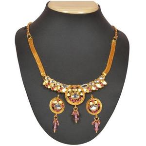 The99Jewel <b>Fine</b> <b>Jewelry</b> <b>Set</b> Pink Kundan Austrian Stone Necklace 1101013 - Product Image 1