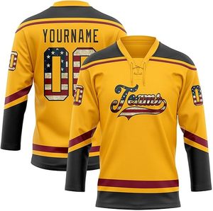 Jersey de Hockey sobre Hielo Personalizado con Sublimación, Bordado y Apliques, 100% Poliéster, Transpirable, de Secado Rápido, que Absorbe la Humedad, para Equipo - Product Image 1