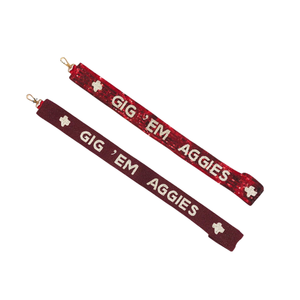 Sangle de sac à main brodée à la main, style bohème, avec perles transparentes, accessoires pour le Mardi Gras, bandoulière, remplacement de sangle pour sac à main - Product Image 1