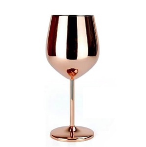 Verre à vin en acier inoxydable Divris 300 ml, design moderne et minimaliste, gobelet à long pied rond pour les fêtes - Product Image 1