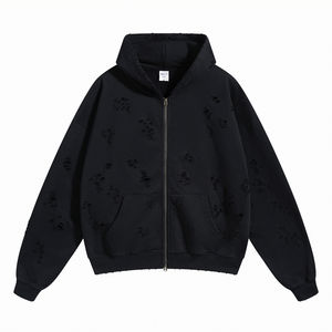 Sweat à capuche zippé épais unisexe avec imprimé araignée, coupe oversize, fabrication sur mesure, collection essentiels - Product Image 3