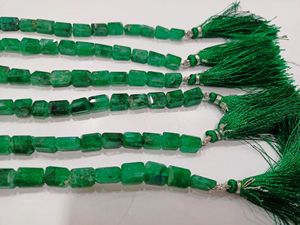 Pépite de Briolette en béryl émeraude naturelle dégringolée 9 à 10mm perles vendues par brin 8 pouces de long L - Product Image 3