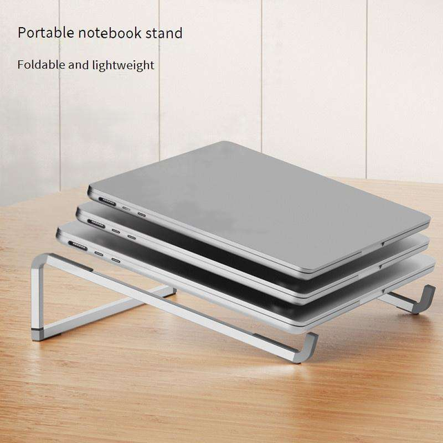 Great Roc Adjustable Aluminum Laptop Stand Full Foldable Lightweight Portable Anti-Slip Design Metal Computer Stand for 17 Inch