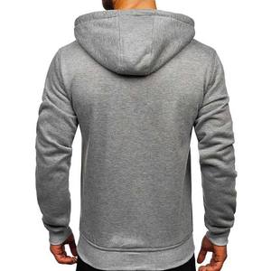 Sudaderas con capucha de hombre transpirables de color sólido polar de algodón 100% de peso pesado de gran tamaño básico informal bordado con impresión de logotipo personalizado - Product Image 2