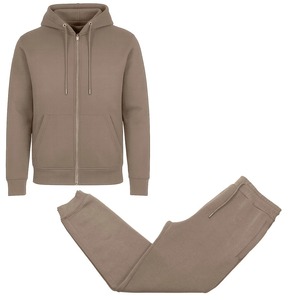 Conjunto de chándal para hombre, sudadera con cremallera y joggers, traje Atlético sólido informal de 2 piezas, ropa de calle, cálido, transpirable, para exteriores, para exteriores - Product Image 1