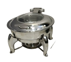 Plato de Chafing de acero inoxidable de lujo, clásico, hecho a mano, elegante, para boda, decorativo - Product Image 1