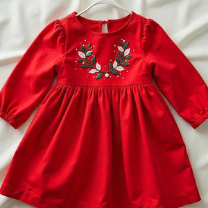 Vestido de lino suave bordado a mano para niñas, estilo informal para el primer cumpleaños de niños pequeños, OEM hecho en Vietnam - Product Image 2