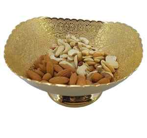 Bol à fruits secs au design royal, rangement décoratif en métal et en laiton pour les noix, les collations et les bonbons, accessoire de fête durable - Product Image 5