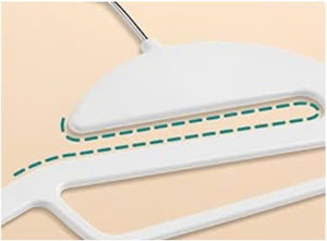 ไม้แขวนเสื้อพลาสติกแบบสลิมกันลื่น ผลิตด้วยวิธีฉีดขึ้นรูป พร้อมตะขอเงินหมุนได้ 360 องศา ปลายโค้ง ประหยัดพื้นที่ ออกแบบตามสั่ง แบรนด์ตามต้องการ - Product Image 3