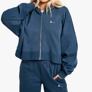 Vintage Acid Wash Haute Qualité 2 en 1 Heavyweight Winter Sweat à capuche zippé pour les femmes 100% coton - Product Image 1