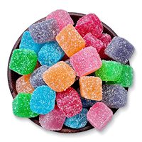Op maat gemaakte groothandel gummy snoepjes zuurzoet fruitig bulk verpakking halal gecertificeerd OEM ODM mango banaan aardbei 100g