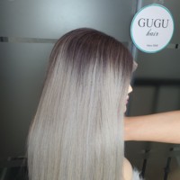 Pour les cheveux humains gris pour la dentelle vague profonde frontale dentelle perruque longue longueur noir vente chaude 100 Vietnam femmes