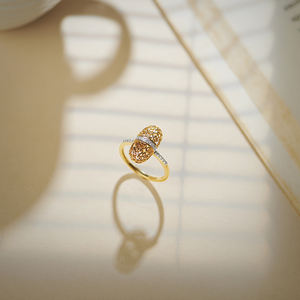 Valeria หรูหรา18K แหวนเพชรผู้หญิงชุบทองตัดสดใส - Product Image 2