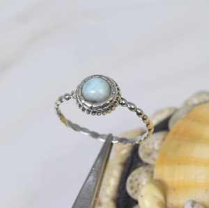 แหวนพลอยแกะสลักรูปทรงกลมเรียบลาริมธรรมชาติ925เงินแท้สำหรับปาร์ตี้แหวนแฟชั่นเครื่องประดับผู้หญิงจำนวนมาก - Product Image 4