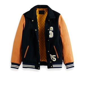 Custom Printed Wool <b>Leather</b> Winter Men's <b>Long</b> Sleeve Breathable Varsity <b>Jacket</b>-High Street Style - Product Image 3