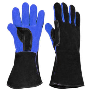 Guantes DE SEGURIDAD DE CUERO dividido de piel de vaca reforzada de alta resistencia Soldadores industriales Barbacoa Protección de manos impermeable contra incendios - Product Image 6