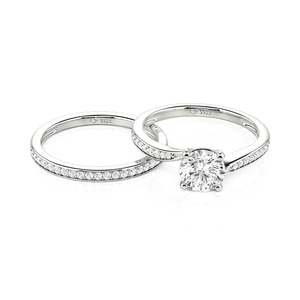 Anillo de Compromiso Jeulia Minimalista con Diamantes Redondos en Pavé - Product Image 2