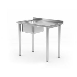 Tavolo Lavello da Cucina Moderno con Montaggio a Sinistra 800x600x(H)850mm di HENDI - Product Image 1