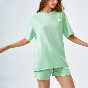 Conjunto de Dos Piezas Transpirable Unisex al por Mayor, Camiseta Oversize y Pantalones Cortos Lisos, Impresión de Logotipo Personalizado, Ropa Formal de Verano para Hombre y Mujer - Product Image 5