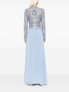 overall Beautiful Anti-Static A-Line Satin Evening Dress with Full Sleeves Natural Waistline Breathable Satin for <b>Prom</b> <b>Parties</b> - Product Image 6