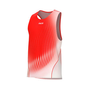Singlet de course professionnel pour homme DAWN Rouge - Tricoté 100% polyester avec impression par sublimation - Product Image 1
