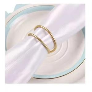 Dernier arrivage Rond de Serviette en Fil Métallique Durable Nouveau Design Rond de Serviette Plaqué Or pour Mariage et Événement Utilisé Nouveau Porte-Mouchoirs - Product Image 2