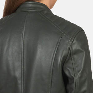 2025 Women's High Quality Genuine <b>Leather</b> Knitted Cotton Filled Windproof Solid Pattern <b>Jacket</b> Wholesale for <b>Winter</b> - Product Image 6