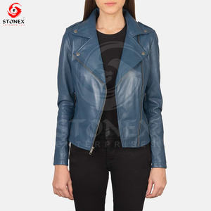 Veste à fermeture éclair pour l'extérieur Veste en cuir de qualité supérieure de bonne qualité avec différents designs et couleurs Veste en cuir pour femmes. - Product Image 4