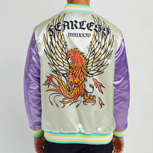 Chaquetas Varsity de Béisbol Impermeables y Gruesas con Bordado de Satén Personalizado Estilo Urbano para Hombre, Servicio OEM - Product Image 2