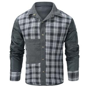 Chaqueta Retro de franela a cuadros para hombre, chaqueta cortavientos informal de manga larga para primavera y otoño, solapa para motocicleta, ropa de carreras de automóviles - Product Image 3