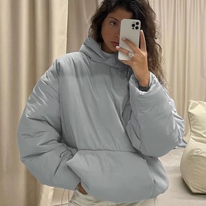 Veste matelassée surdimensionnée pour femme manteau rembourré d'hiver chaud avec col haut vêtements d'extérieur décontractés - Product Image 3