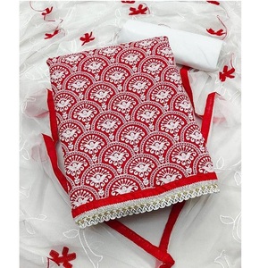 Ensemble de costume Salwar Kameez en coton de soie brodé en 3 pièces pour femmes, design ethnique moderne, respirant, pour les fêtes d'hiver - Product Image 2