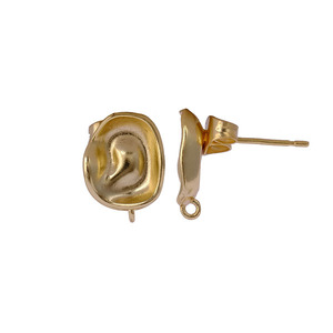 Connecteurs minimalistes pour boucles d'oreilles en laiton, 10 mm, plaqués or, apprêts DIY, breloques, paires, pièces de fleurs pendantes, bélières individuelles, pour bijoux - Product Image 1