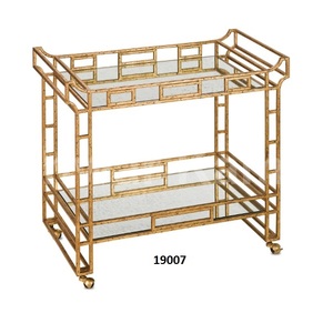 Chariot de service rectangulaire en métal moderne à 2 niveaux Meubles décoratifs de haute qualité pour la cuisine - Product Image 3