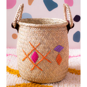 Cesta de algas marinas bordada de alta calidad superventas, cesta de vivero de algas marinas tejida a mano Natural hecha en Vietnam - Product Image 1