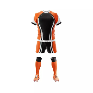 Maillot de football bleu de sport respirant en polyester personnalisé pour hommes, ensembles d'uniformes de football, couleur dégradée, vêtements de football, ensembles - Product Image 3