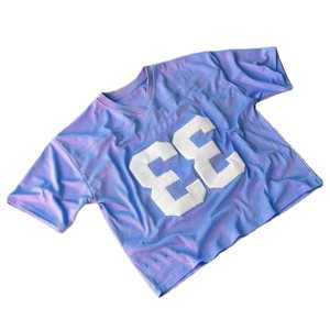 Maillot de sport respirant antibactérien à col en V à manches courtes en maille à impression 3D personnalisable à séchage rapide pour le baseball et le softball - Product Image 6